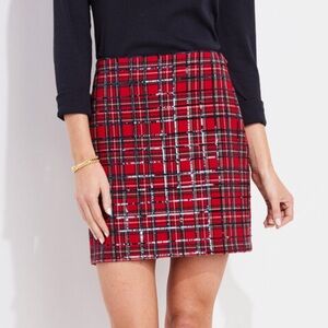 Holiday Plaid Sequin Skirt